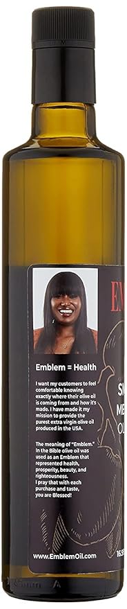 Emblem 100% Extra Virgin and Infused Olive Oil for Everyday Kitchen Use | Cold Extracted Cooking &amp Baking | Non GMO Keto Vegan Friendly 500ml (Smokey Mesquite)