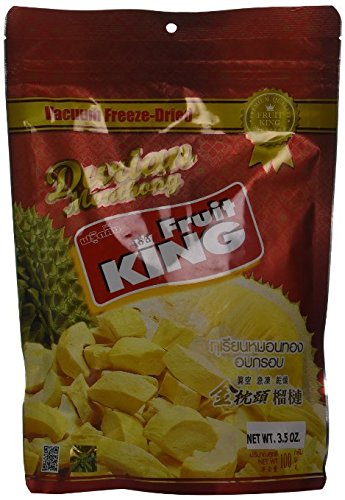 Fruit King Durian ChipsVacuum Freeze Dried Durian Fruit - 3.5 Oz (2 Bags).