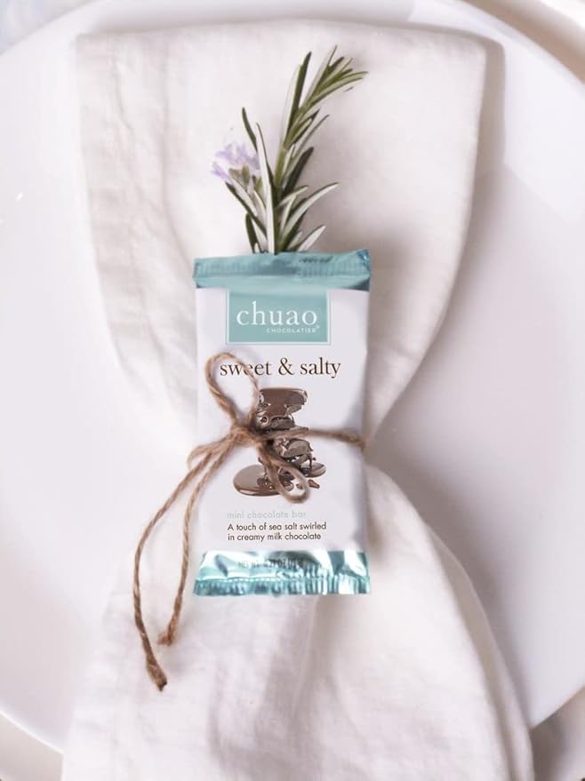 Chuao Chocolatier Sweet &amp Salty Milk Chocolate Mini Bars | Gourmet Chocolate Sea Salt European No Preservatives | For Gift Baskets Christmas Valentines Day Gifts for Women Men Birthday Thank