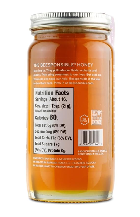 Bee Harmony Lavender Infused Honey 12 OZ Each Pack of 2
