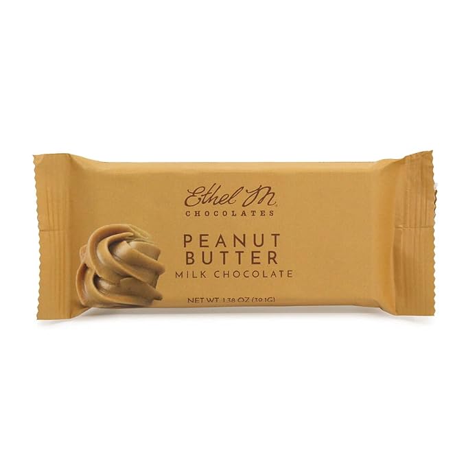 Ethel M Chocolates Premium Milk Chocolate Peanut Butter Filled Bars Individually Wrapped Chocolate Candy Bars for Gifting Holidays &amp Everyday Indulgence (8 Pieces)