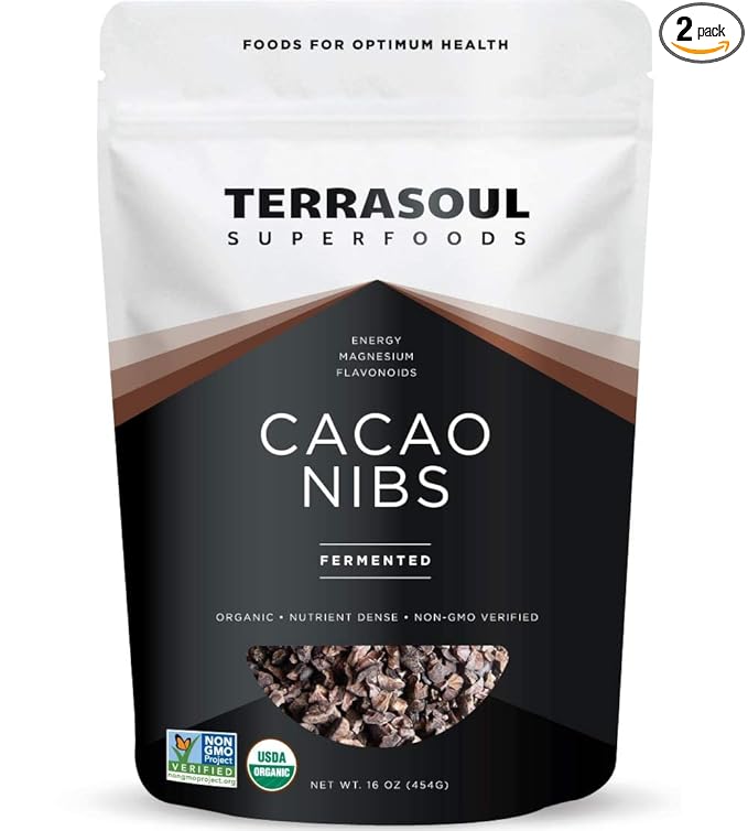 Terrasoul Superfoods Raw Organic Cacao Nibs 2 Lbs (2 Pack) - Raw | Keto | Vegan