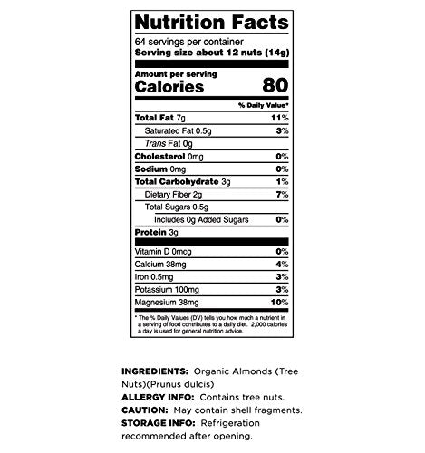 Terrasoul Superfoods Raw Unpasteurized Organic Almonds (Sproutable) 4 Pounds