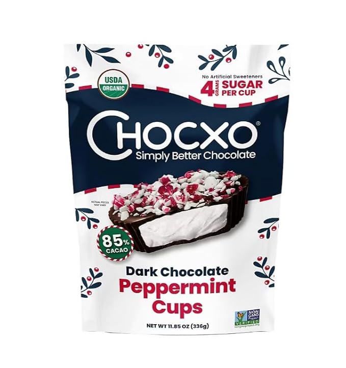 Chocxo Organic Dark Chocolate Peppermint Cups 11.85 oz.