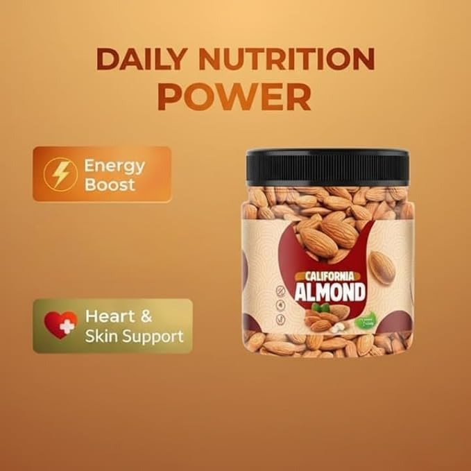 California Almonds 100gm | Raw &amp Crunchy Badam Giri | High Protein Vegan &amp Gluten-Free | Natural Healthy Dry Fruits for Snacking Cooking &amp Baking