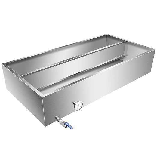 Maple Syrup Evaporator Pan Stainless Steel Maple Syrup Boiling Pan with Valve Thermomete and Divided Plate for Boiling Maple Syrup 48 x 24 x 9.5 Inch