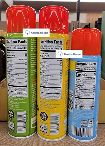Carlini Olive Oil Cooking Spray Original Canola Spray Baking Non-Stick Spray with Flour (Three Bottles)