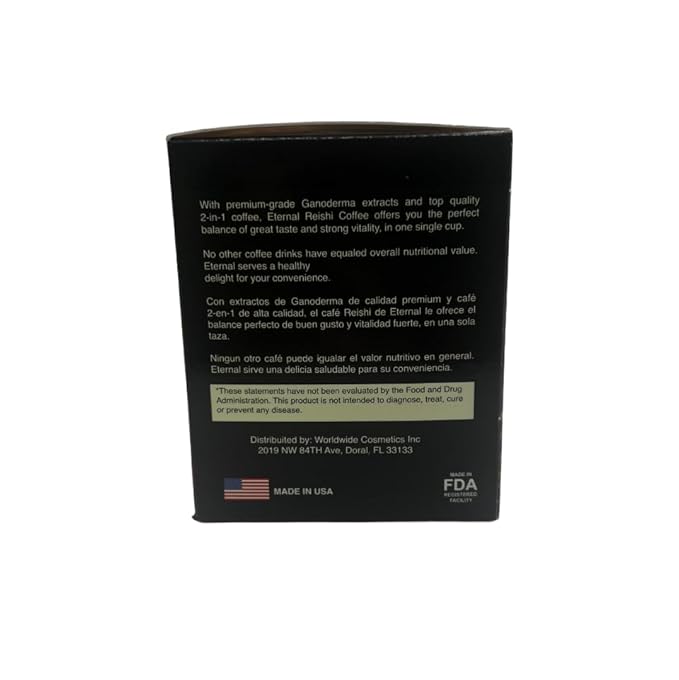 Eternal Spirit Beauty Gourmet Ganoderma (Reishi) Black 2 in 1 Coffee - With Colombian Coffee
