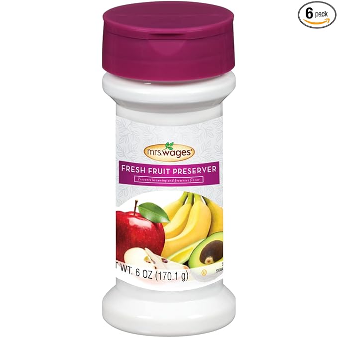 Mrs. Wages Fresh Fruit Preserver Protects Color &amp Flavor in Fruits Prevents Browning Use on Fresh Frozen or Canned Fruit Shaker Bottle for Easy Use 6 Oz Shaker Bottle (Pack of 6)
