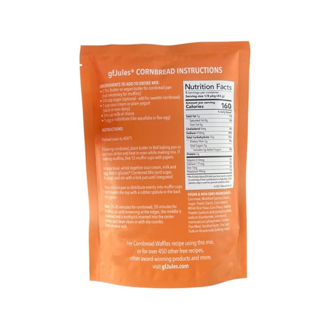 gfJules Certified Gluten Muffin Mix and Cornbread Mix | No Grit Non-GMO Vegan &amp Kosher | Voted #1 by Gluten Free &amp Celiac Consumers