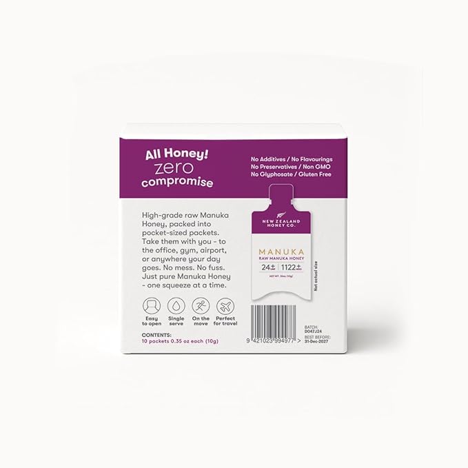 New Zealand Honey Co. Manuka Honey Packets UMF 24+ - 10Pack