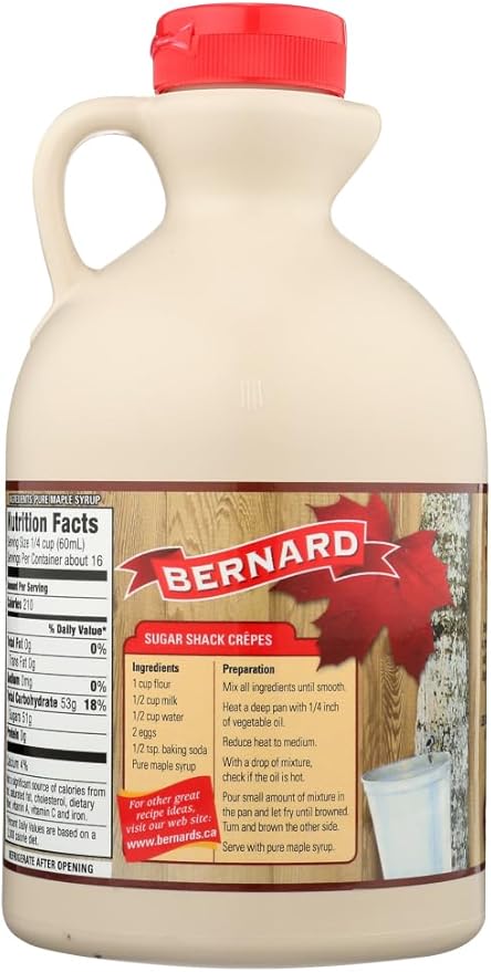 BERNARD - Pure Maple Syrup Grade A Very Dark Strong Taste 3x32oz