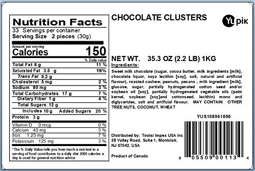 Yupik Caramel Peanut Clusters 2.2 lb (35.2 oz) Roasted Peanuts &amp Caramel Coated in Milk Chocolate Smooth &amp Crunchy Sweet Snacks Chocolate Candy Ideal for Baking &amp Topping