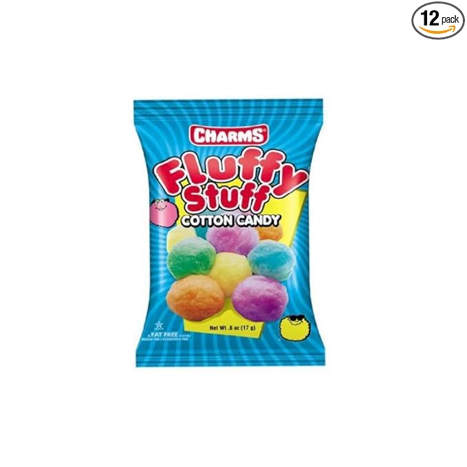 Fluffy Stuff Cotton Candy 2.5-Ounce Bags (Pack of 12)