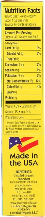 Pocono Organic Cream of Buckwheat Cereal (12x13 OZ) by Pocono