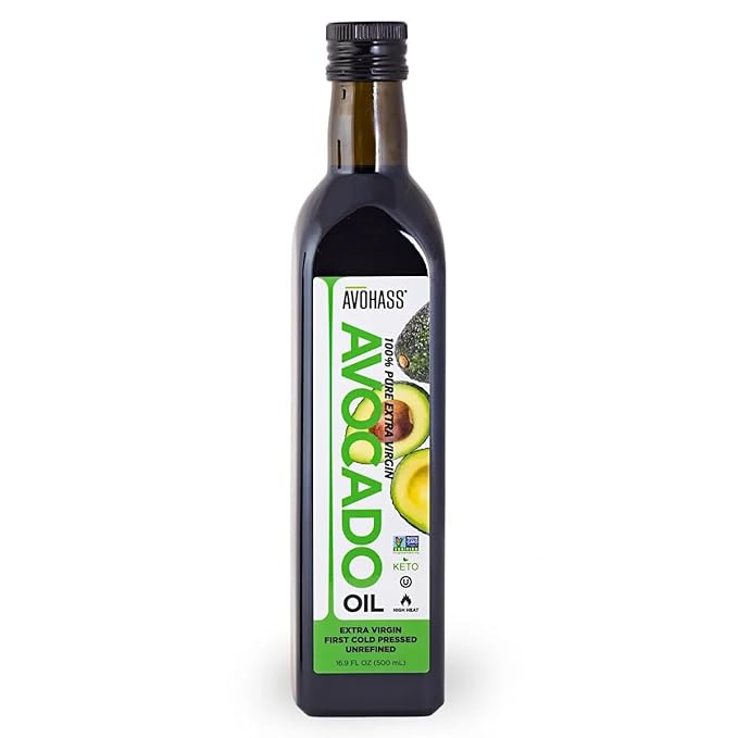 Avohass Mexico Extra Virgin First Cold Pressed Unrefined Avocado Oil 16.9 fl oz Bottle
