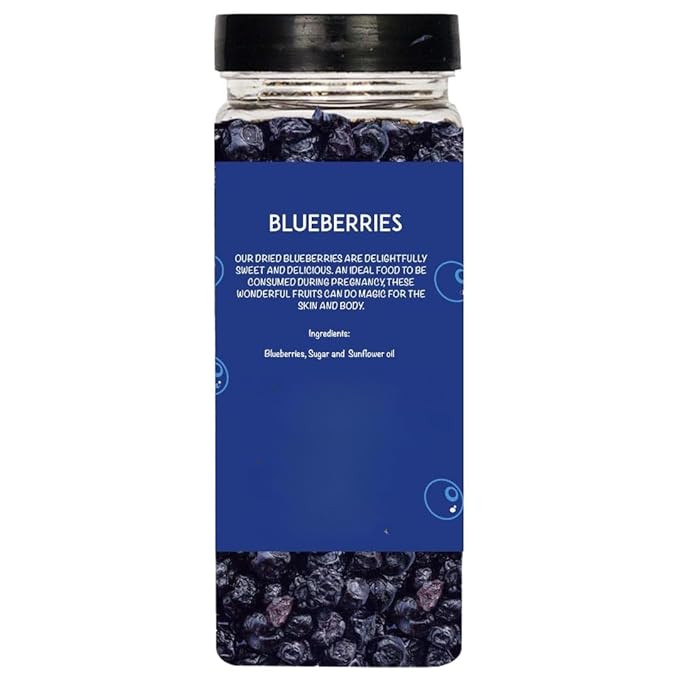 Generic Healthy &amp Tasty Californian Whole &amp Dried Blueberry No added Refined Sugar Vitamin Rich Berries Healthy Snacks Dried berries - 250g Jar