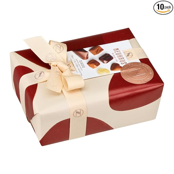 Neuhaus Belgian Chocolate Gift Box 1/4 lb Ballotin – 10 Iconic Assorted Milk Dark &amp White Chocolate Pralines – Romantic Gourmet Gift