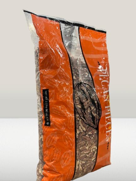 Pecan Pieces 5lb – Fresh Bulk Pecans for Baking Cooking &amp Snacking – Unsalted Shelled Natural Pecan Halves and Pieces