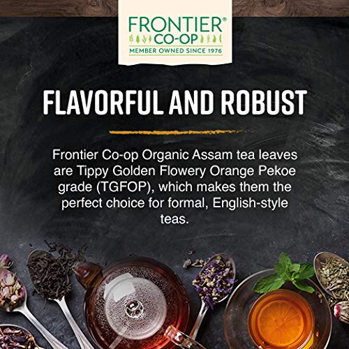 Frontier Co-op Organic Fairtrade Assam Black Tea Tippy Golden Flowery Orange Pekoe Loose Leaf Kosher | 16 Ounce (Pack of 1)