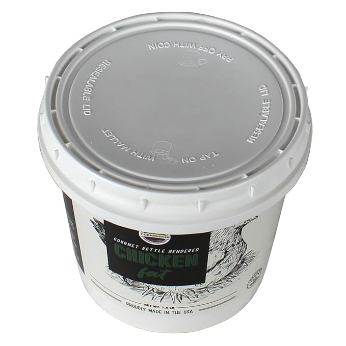 Gourmet Rendered Chicken Fat | 1.5 lb Tub | Paleo-Friendly Cooking &amp Baking Fat by Cornhusker Kitchen