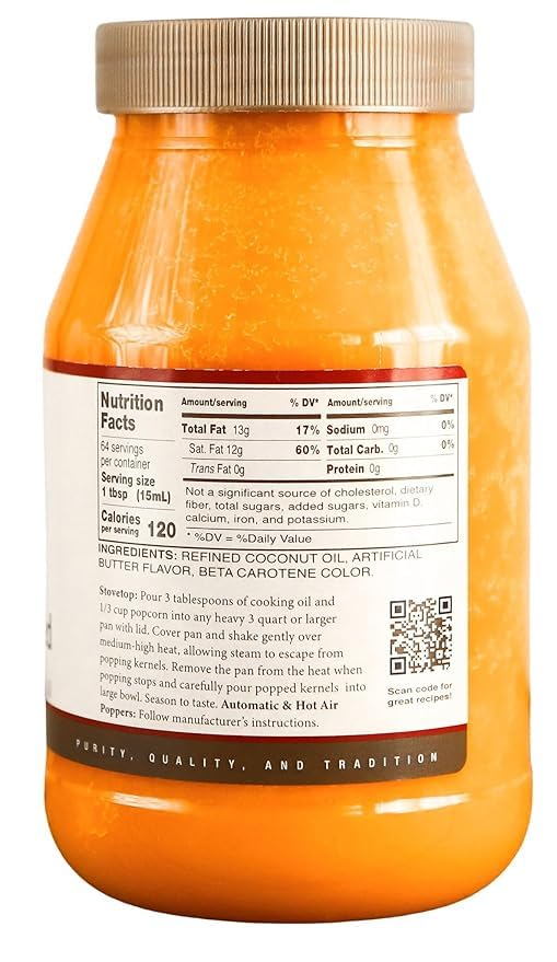 Golden Barrel Butter Flavored Coconut Oil (32 oz.) 2 Pack
