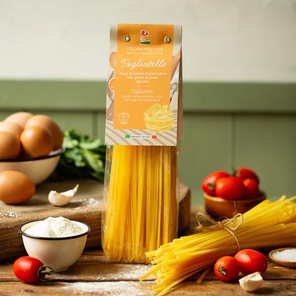 EMILIA FOOD LOVE | Egg Tagliatelle with Wheat Germ (4 Pack) - 4x8.8oz (4x250g) - italian pasta (tuscan)