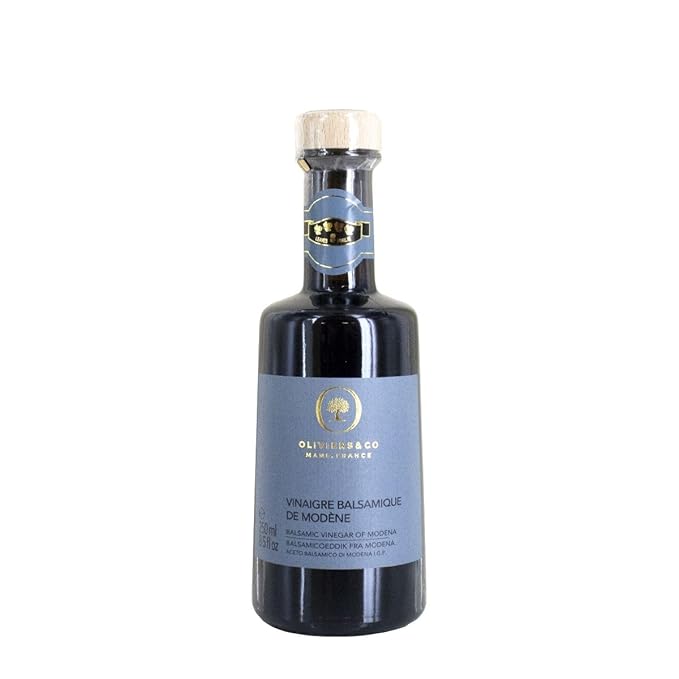 Aged Balsamic Vinegar of Modena IGP – Premium Italian Barrel-Aged Balsamic Vinegar – 100% Grape Must No Caramel Coloring – Smooth Gourmet Vinegar for Salads Cheese Marinades &amp Glazes – 8.5 fl o