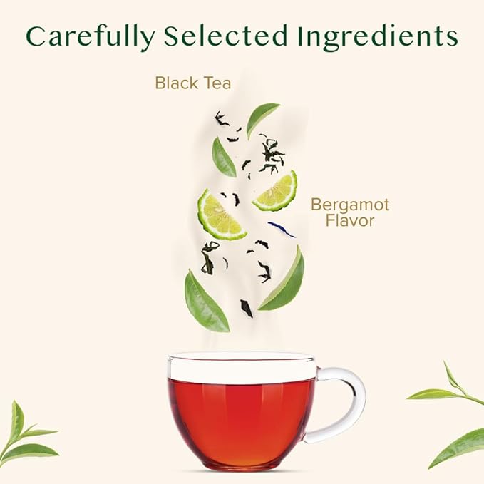 VAHDAM Earl Grey Black Tea Bags (100 Count) Medium Caffeine Non GMO Gluten Free | Citrus Bergamot &amp Smooth | Resealable Ziplock Pouch | Plant Based Tea Bags