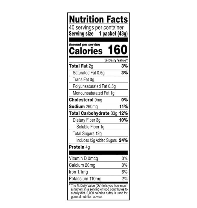 Instant Oatmeal Maple and Brown Sugar Flavor 40 Count (40 Count(2 Pack))
