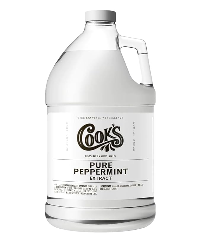 Cook's Pure Peppermint ExtractFor Ice Creams Candies Icings Cookies and Beverages 128 oz (1 Gallon)