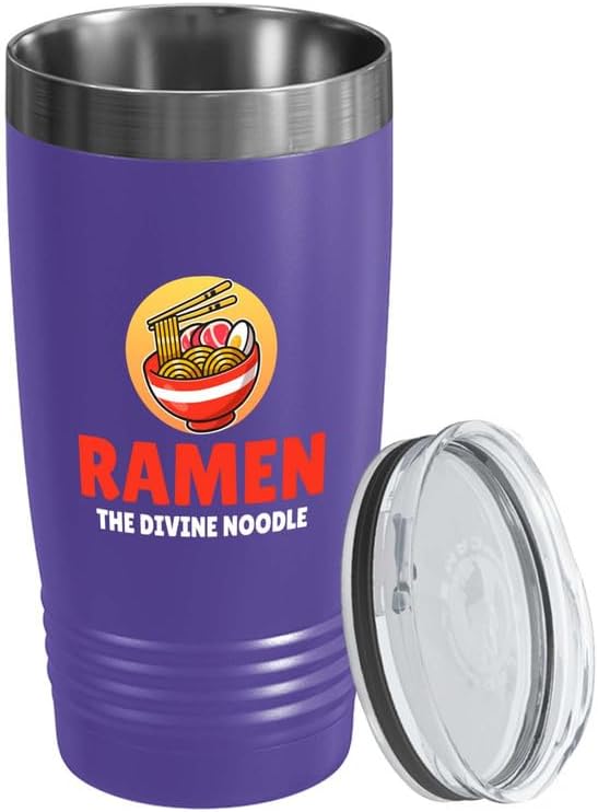 Ramen Lover Purple Edition Viking Tumbler 20oz - The divine noodle - Food Lovers chicken pumpkin vegan pantry spicy noodles