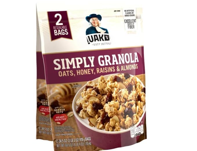 Simply Oats Honey Raisins &amp Almonds Granola 34.5 oz Bags 2 Count (1 Pack)