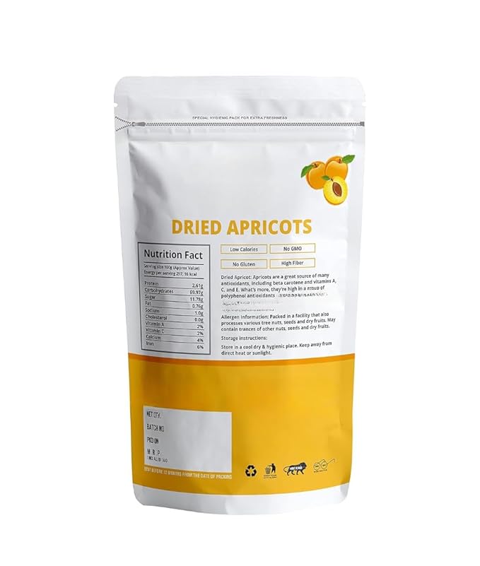 Generic Dried Seedless Apricot Handpicked (Turkish Apricot) Jumbo NO Added Sugar Or Preservatives - 200GM
