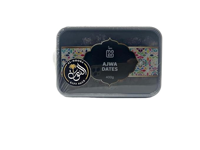 MAAN 2 Pack of Al Ajwa Dates (400g X 2) Premium Quality with NOORA GIFT PACK Large