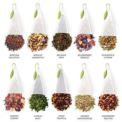 Tea Forte Premium Tea Chest Presentation Box Gift Set Sampler 40 Count Individually Wrapped Handcrafted Pyramid Tea Infuser Bags Herbal Tea