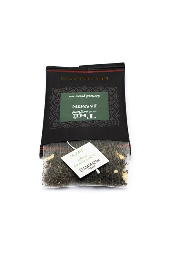 Dammann Freres Sachets Vert Au Jasmin Tea Bags Premium Gourmet French Jasmine Green Tea Individually Wrapped 24 Count (Single Pack)