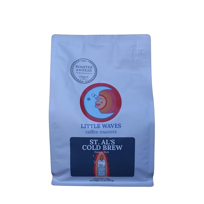 St. Al's Cold Brew Blend - Roasted by Little Waves Coffee - Whole Bean Coffee - 5 Pound Bag