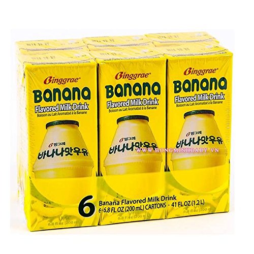 Binggrae Combo Milk Banana 6pk &amp Strawberry 6pk Flavor (Pack of 12)