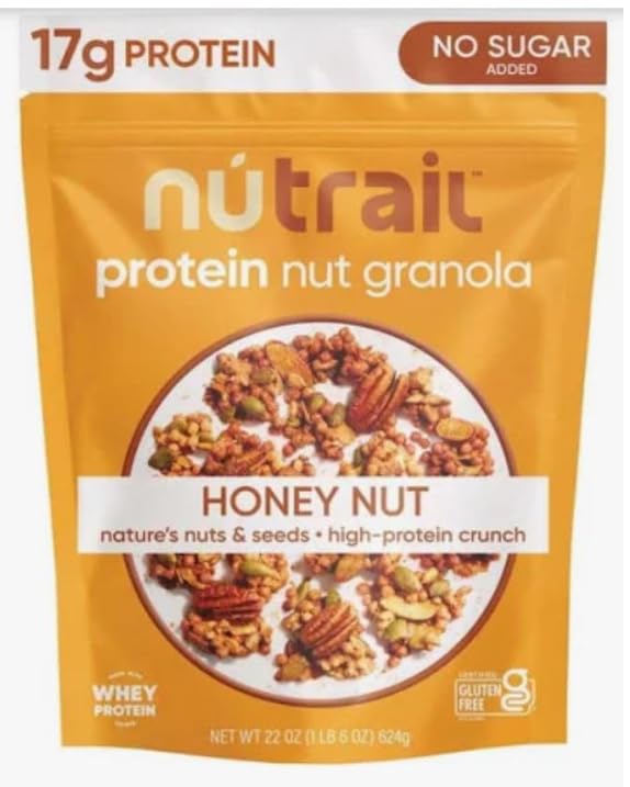 Nut-Traile Honey Nut Protein nut Granola No Sugar Added 22 oz