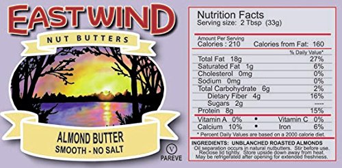 East Wind Smooth Almond Butter No Salt 15lb. Tub