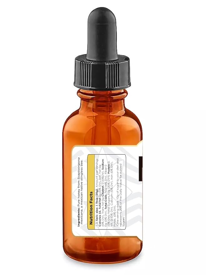 Pure Raw Melipona Honey – 20ml Dropper | Stingless Bee Honey from Nahua &amp Totonac Communities | Unfiltered Natural Limited Harvest