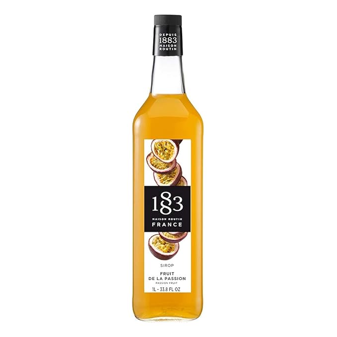 1883 Passion Fruit Syrup for Drinks Made in France 1 Liter Glass Bottle
