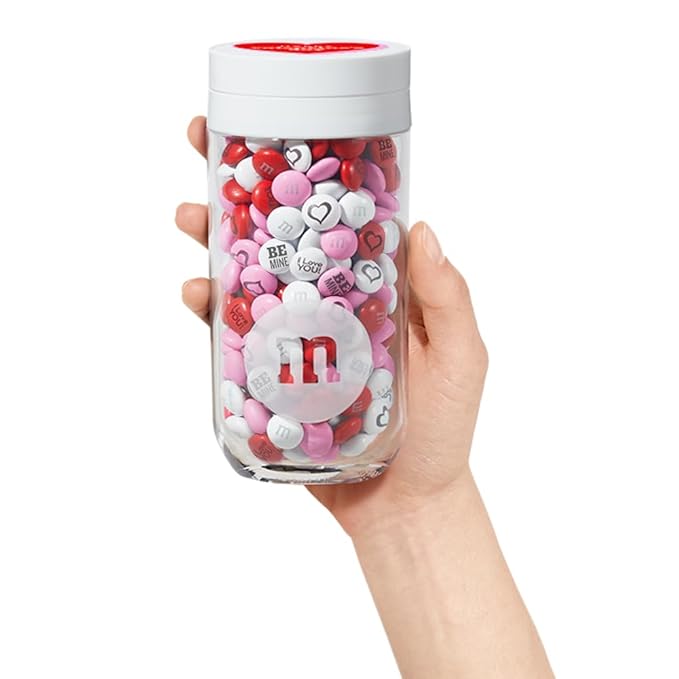M&ampM’S Valentine's Day Gift Jar Unique Valentine Gift filled with Pre-Designed M&ampM’S Candies