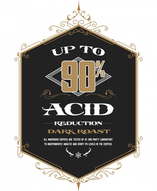 Dark French Low Acid Coffee (Whole Bean) - 100% Organic Ingredients - Up to 90% Less Acid
