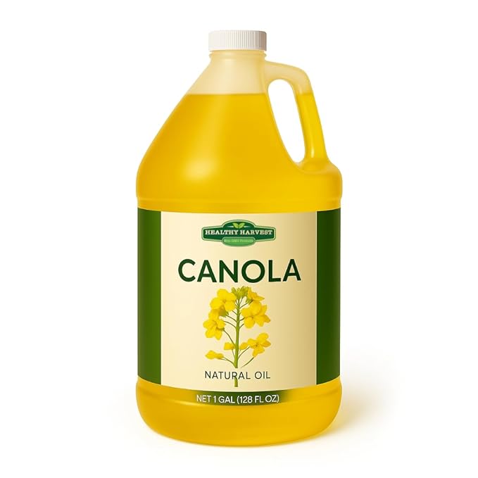 Healthy Harvest Canola Oil Naturally Expeller Pressed Gourmet Canola Cooking Oil Medium-Heat Cooking Great for Dressings Marinades and Frying 1-Gallon