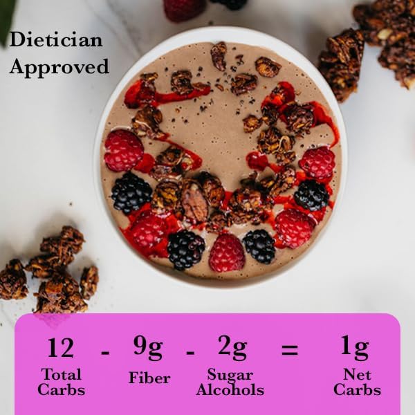 Superfood Granola- Grain-Free Keto No Sugar Added - No oats Superfood Snack made from lupini beans with Berry Flavors Gluten-Free (9 Ounce (Pack of 3) Chocolate Berry &amp Peanut Butter)