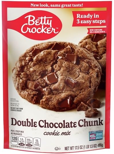 Betty Crocker Cookie Mix Variety Chocolate Chip Oatmeal Peanut Butter Double Chocolate Chunk and Sugar Cookie 17.5 Ounce (Pack of 5) - with Make Your Day Bag Clip