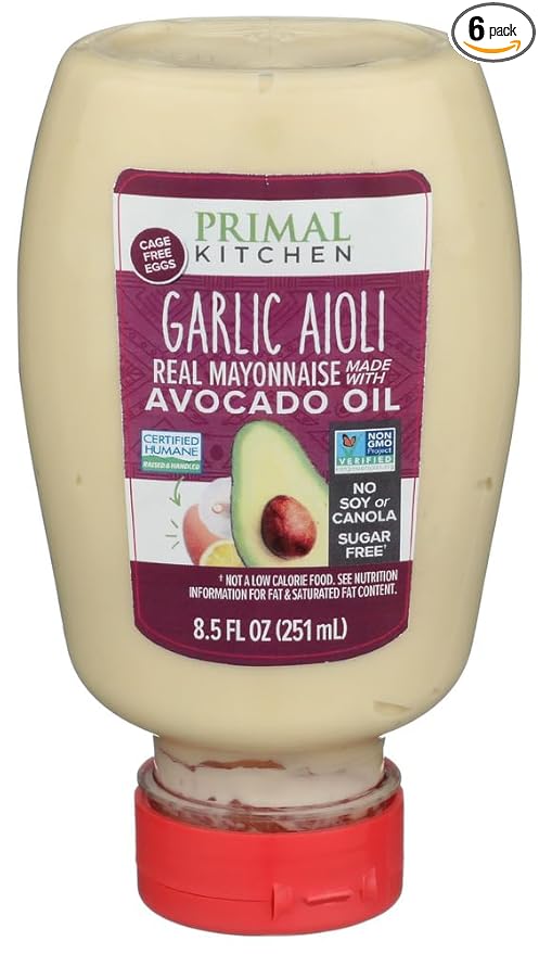 Primal Kitchen Mayo Aioli Garlic Squeeze 8.5 fl oz (Pack of 6)