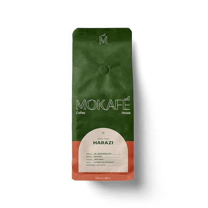 Harazi Coffee - Ancient Typica Whole Beans &amp Ground Coffee From Yemen - Roasted At The Source (Coarse 380 Grams)